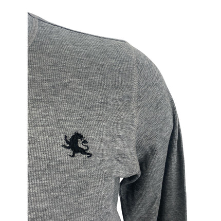Express Men's Gray Waffle Knit Crewneck Long Sleeve Sweatshirt Sweater Top Sz M