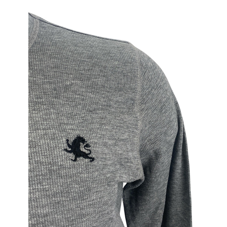 Express Men's Gray Waffle Knit Crewneck Long Sleeve Sweatshirt Sweater Top Sz M