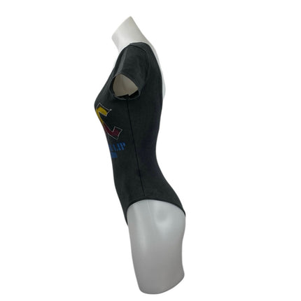 ACDC Women's Black Scoop Neck Short Sleeve Rock Band T Shirt Bodysuit Top Size S