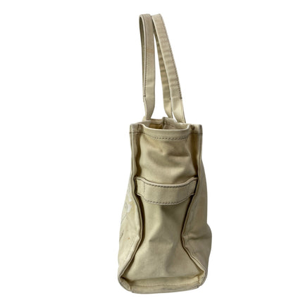 Marc Jacobs The Tote Bag Cream Beige Zip Laptop Travel Tote Shoulder Handbag OS