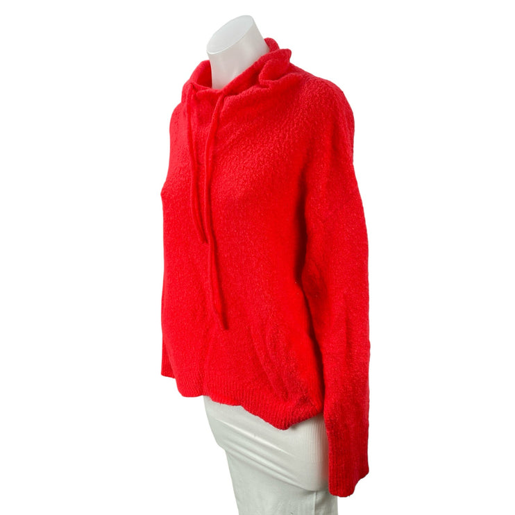 Lou & Grey Women's Red Fleece Tie High Collar Long Sleeve Sweater Top Size S