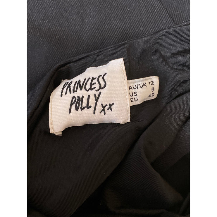 Princess Polly Womens Black Sleeveless Mock Neck Cutout Tank Bodysuit Top Size 8