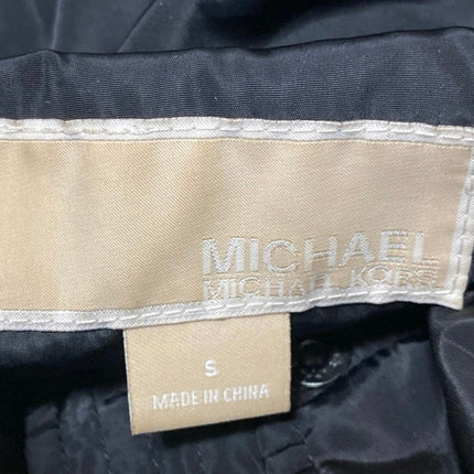 Michael Kors Women's Black Full Zip Drawstring Hoodie Hooded Rain Coat Jacket S