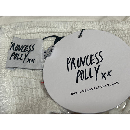 NEW Princess Polly White Strapless Sleeveless Bandeau Cutout Crop Top Size 4