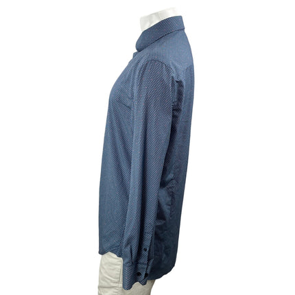 WRK Work Rest Karma Men Blue Argyle Long Sleeve Button Down Dress Shirt Top 16.5