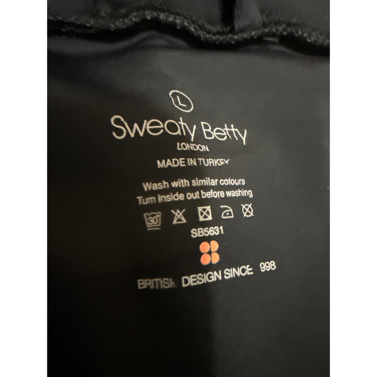 Sweaty Betty Women's Black Long Sleeve Full Zip Athletic Track Jacket Size L