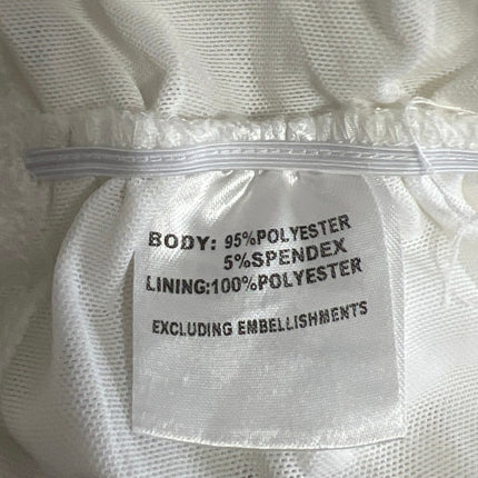 Princess Polly White Mesh Puff Sleeve Square Neck Cinched Tie Crop Blouse Top 8