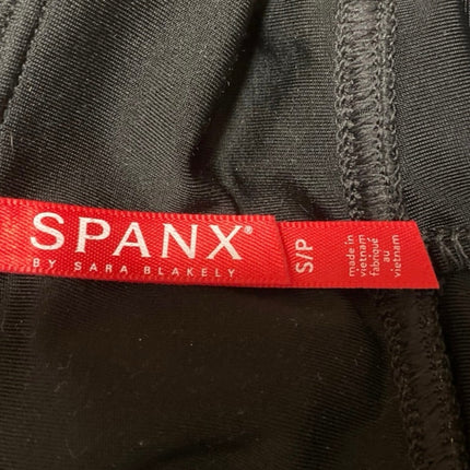 Spanx Black Faux Leather Mid Rise Skinny Fitness Workout Gym Leggings Pants Sz S