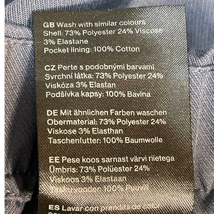 Weekday Women's Blue Pull On High Rise Baggy Wide Leg Trousers Pants Size 38