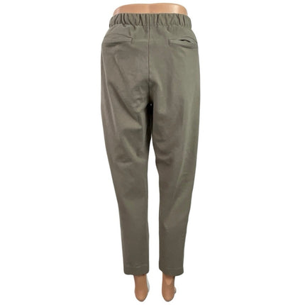 Everlane Women's Gray Striped Tapered High Rise Casual Trousers Pants Size S