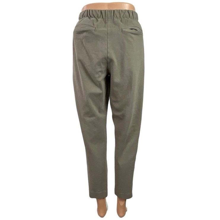 Everlane Women's Gray Striped Tapered High Rise Casual Trousers Pants Size S