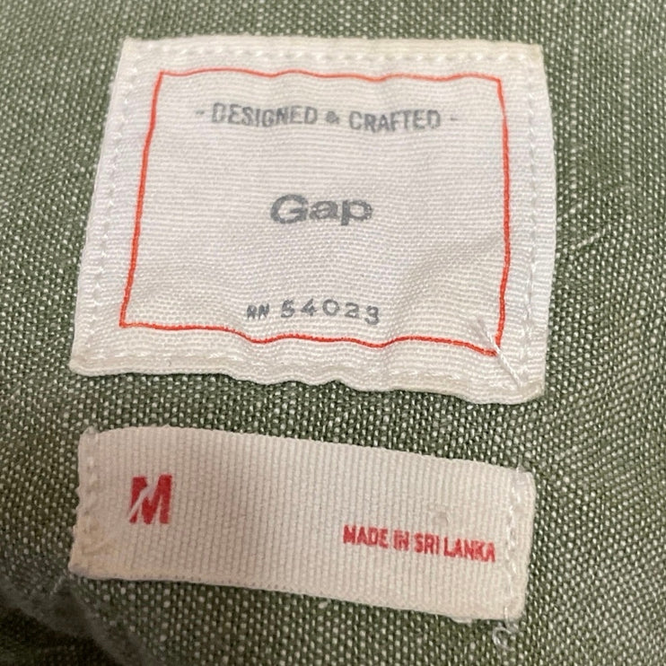 GAP 1960 Icon Worker Green Chambray Collared Long Sleeve Button Down Shirt Top M