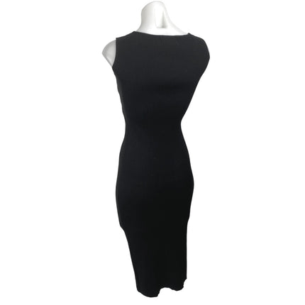 Heartloom Black Rib Knit Sleeveless V-neck Keyhole Mini Tank Bodycon Dress Size S