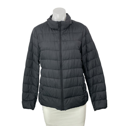 Uniqlo Black Long Sleeves Quilted Ultra Light Down Puffer Coat Jacket Size M