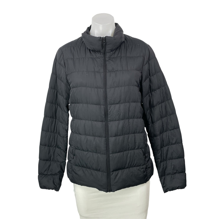 Uniqlo Black Long Sleeves Quilted Ultra Light Down Puffer Coat Jacket Size M