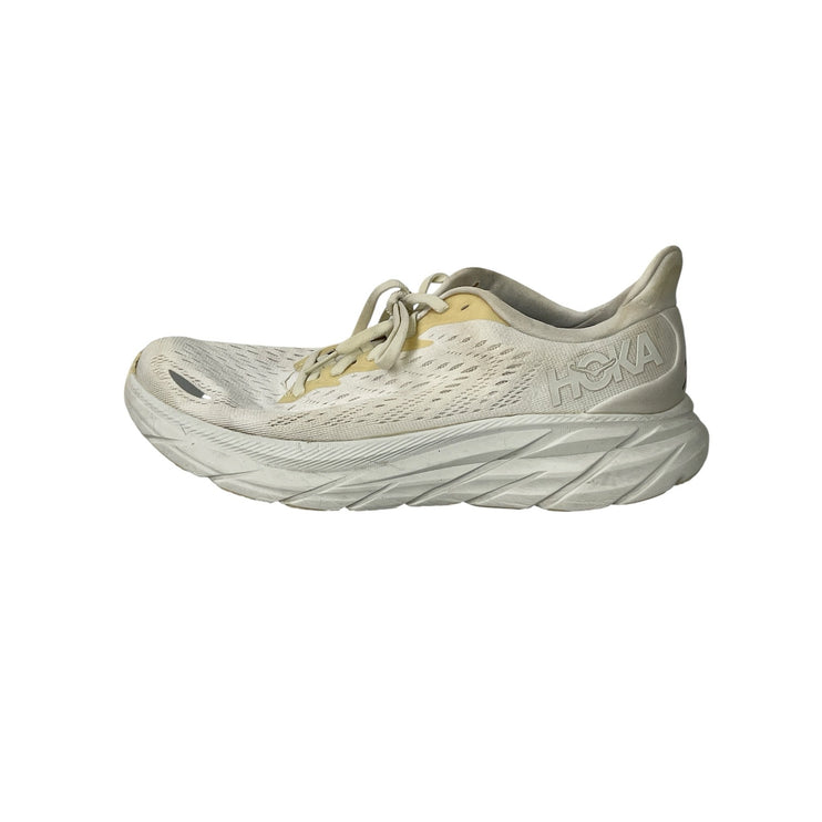 Hoke One One Clifton 8 Women's White Lace Up Athletic Running Shoes Size 8.5B