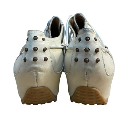 Sweet De Pindiere Women's White Ivory Leather Slip On Classic Shoes Size 10