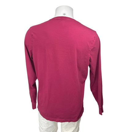 J.Crew Broken-In Men's Red Long Sleeve Button Henley T Shirt Tee Top Size L