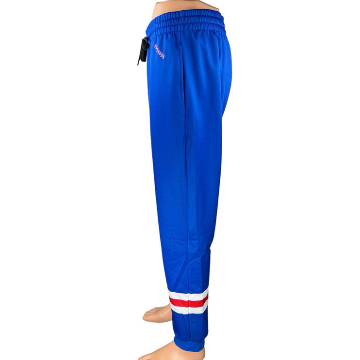 Calhoun Men's Blue Striped Logo Tapered Athletic Jogger Sweat Pants Size L