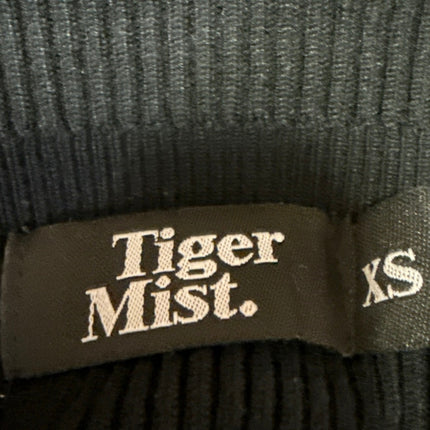 Tiger Mist Black Rib Knit Off Shoulder Long Sleeve Mini Bodycon Sweater Dress S