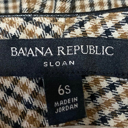 Banana Republic Sloan Women's Tan Plaid High Rise Tapered Trousers Pants Size 6