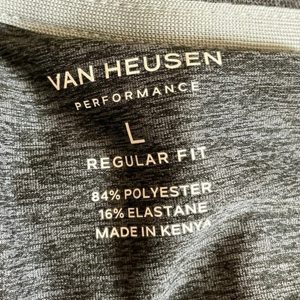 Van Heusen Performance Black Heather Long Sleeve Golf Sweatshirt Top Size L