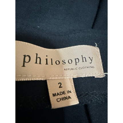 Philosophy Women's Black High Waisted Gold Back Zip Pencil Mini Skirt Size 2