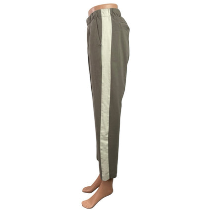 Everlane Women's Gray Striped Tapered High Rise Casual Trousers Pants Size S