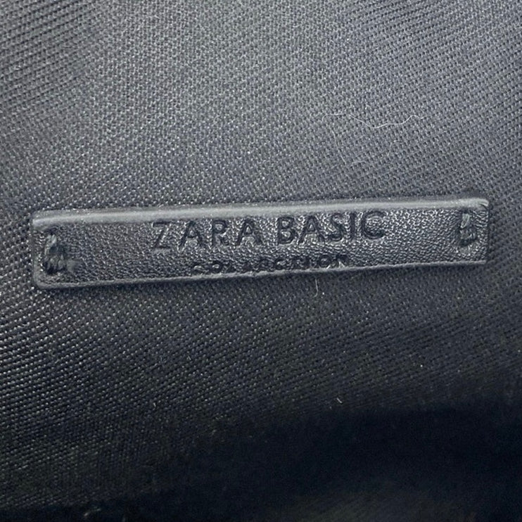 Zara Basic Black Vegan Faux Suede Zipper Casual Duffel Travel Bag One Size