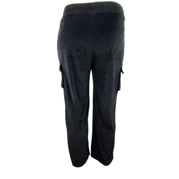 Fashion Nova velvet Velour Saint Rhinestone High Rise Cargo Trousers Pants Sz L