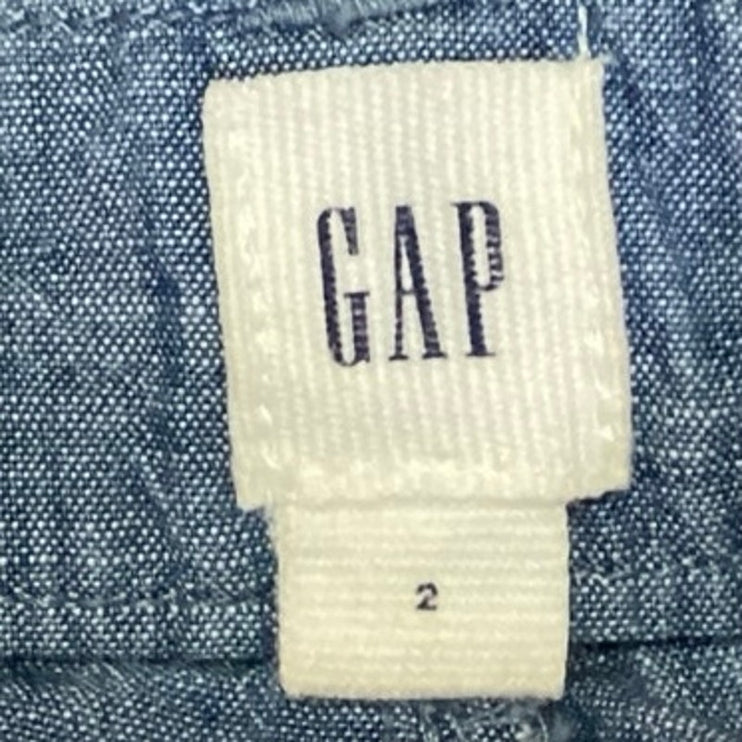 Gap Women's Blue Chambray High Waisted Ankle Straight Casual Pants Size 2