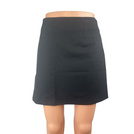 DJERF Avenue Women's Black High Waisted Mini Skater Flare A-Line Skirt Size M