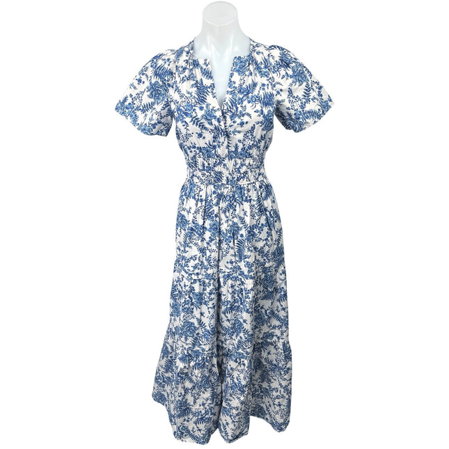 Anthropologie Maeve Somerset White Blue Floral A Line Tiered Maxi Dres Brie Anthropologie Maeve Somerset White Blue Floral A Line Tiered Maxi Dres Brie