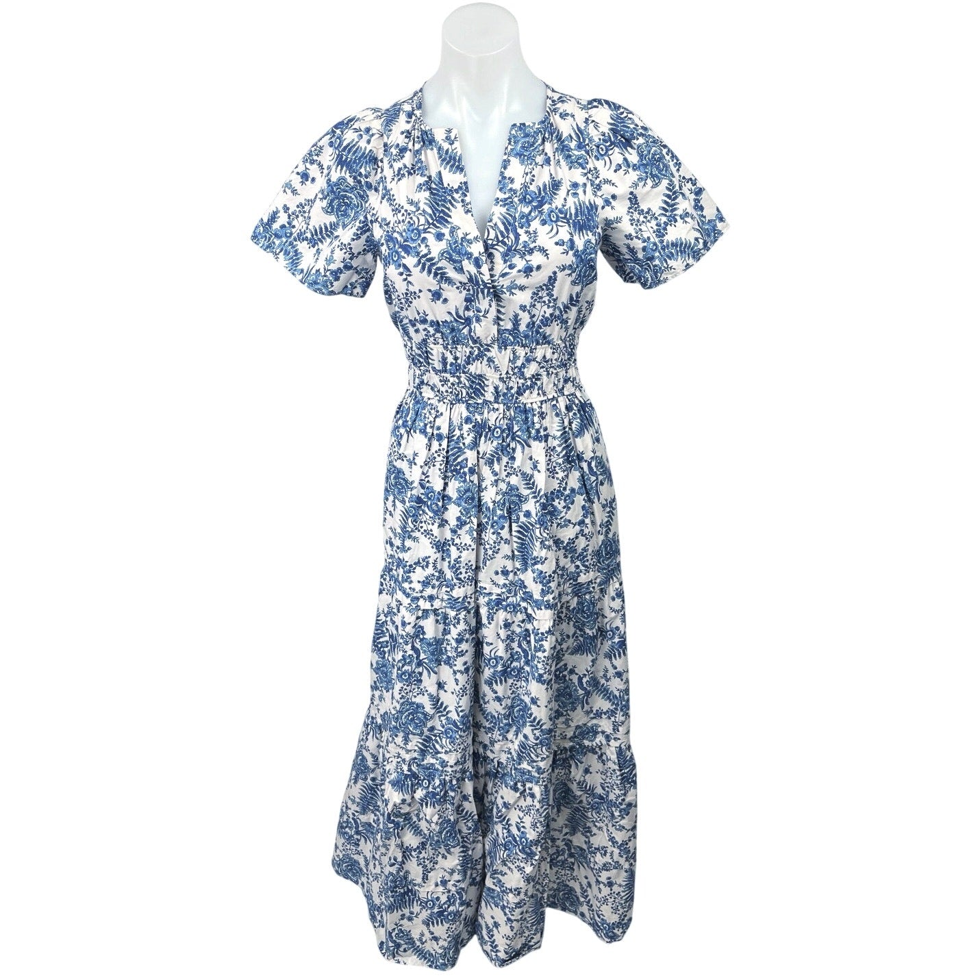 Anthropologie Maeve Somerset White Blue Floral A Line Tiered Maxi Dres Brie Anthropologie Maeve Somerset White Blue Floral A Line Tiered Maxi Dres Brie