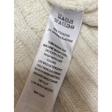 Joie Women's Cream Long Sleeve Cable Knit Crew Neck Pullover Sweater Top Size M