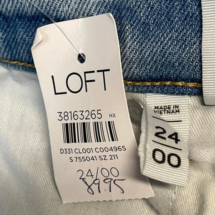 NEW Ann Taylor LOFT Women's Blue Light Wash High Rise Straight Denim Jeans 24