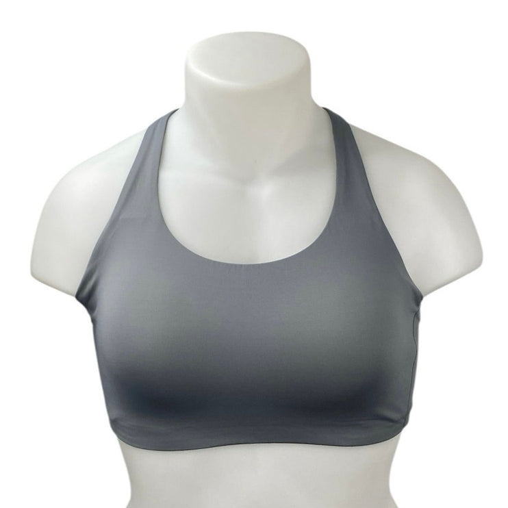 Lululemon Energy High Support Gray Strappy Sleeeveless Athletic Sports Bra 36DD