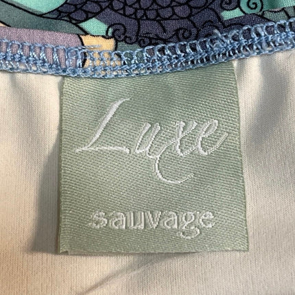 Luxe Savage Green Floral Halter Triangle Two Piece Bikini Swimsuit Swimwear Sz S