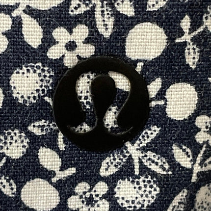 Lululemon Summer Fridays Black White Short Sleeve Floral Button Down Shirt Top M