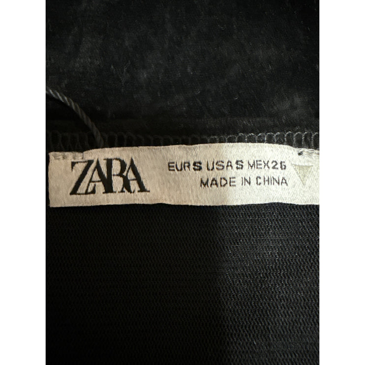 Zara Womens Black Sleeveless Mesh Lace Cami Camisole Tank Bodysuit Top Size S