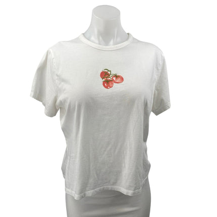 Abercrombie & Fitch Womens White Tomato Short Sleeve Sketching Tee T Shirt Top M