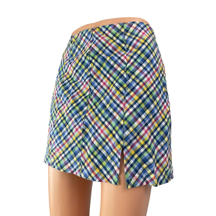 Urban Outfitters Multicolor Gingham Plaid Checkered Straight Mini Skirt Size XS