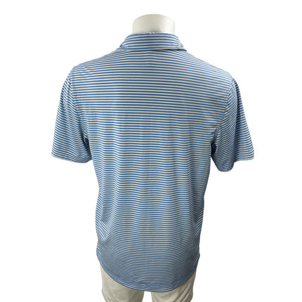Vineyard Vines Men's Blue Striped Short Sleeve Logo Golf Polo Shirt Top Size M