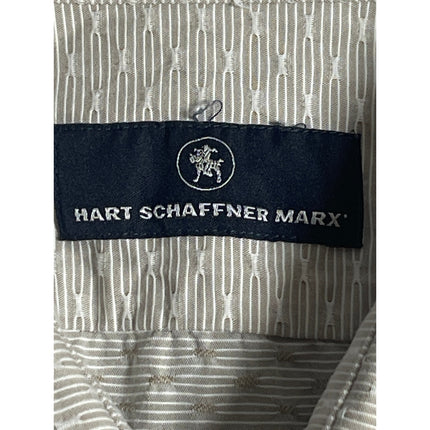 Hart Schaffner Marx Men's Gray Embroidered Short Sleeve Button Up Shirt Top Sz L