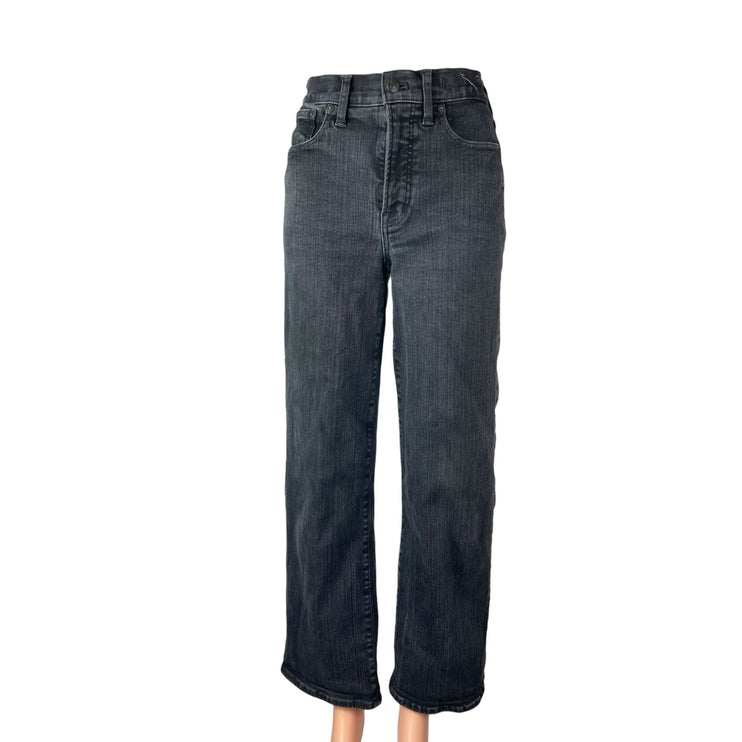 Madewell Perfect Vintage Womens Black High Rise Wide Leg Denim Jeans Pants Sz 26