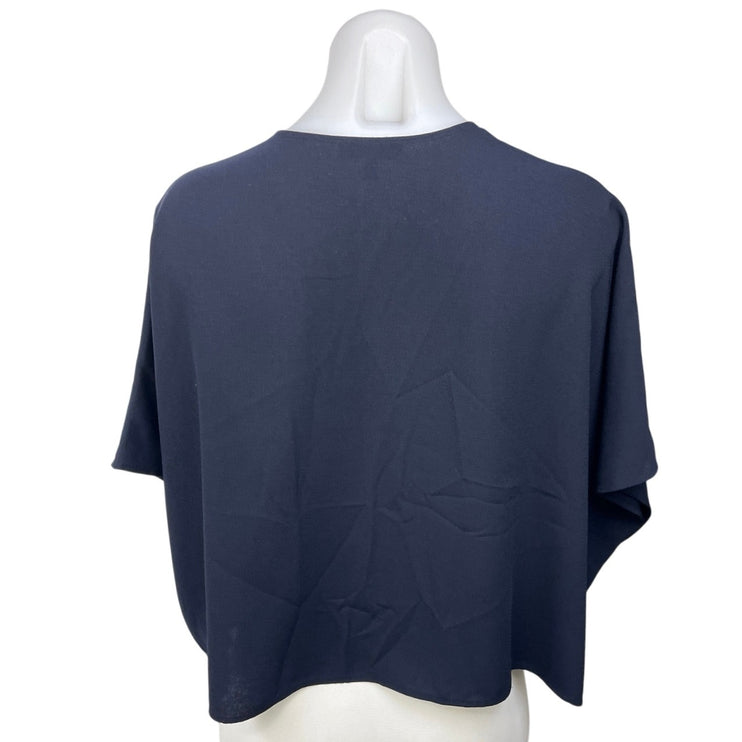 Aritzia Babaton Navy Blue Dolman V Neck Oversized Lightweight Blouse Top Sz XXS