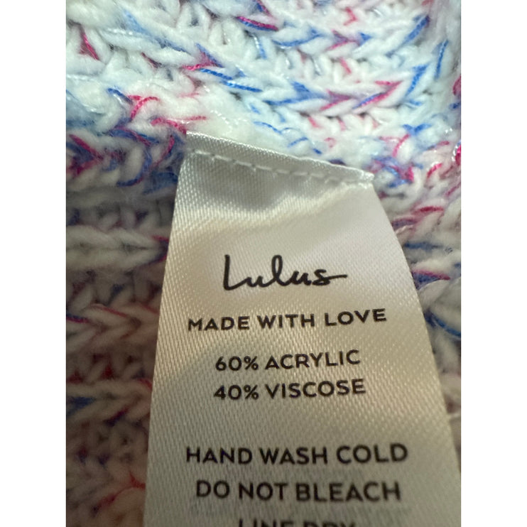 Lulus Women's Purple Multicolor Knit Button Long Sleeve Cardigan Sweater Size L