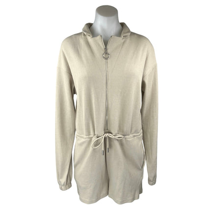 NEW Princess Polly Gabriella Beige Long Sleeve Zipper Playsuit Jumpsuit Romper 4