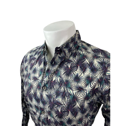 Ted Baker Men's Multicolor Leaf Casual Long Sleeve Button Down Shirt Top Size M