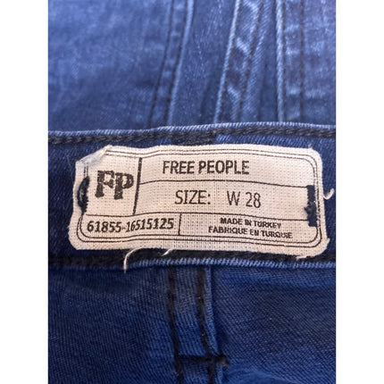 Free People Reagan Destroyed Distressed High Rise Skinny Denim Jeans Pants Sz 28